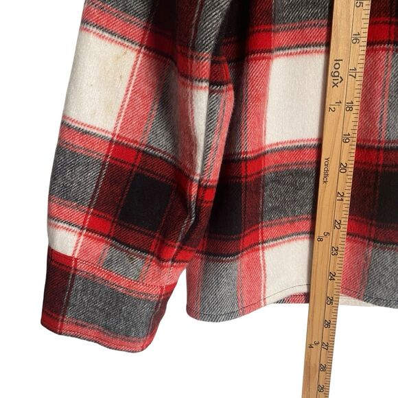 BB Dakota Steve Madden Fleece Shacket Shirt Women 2XL Red Black Plaid Western - Picture 4 of 9